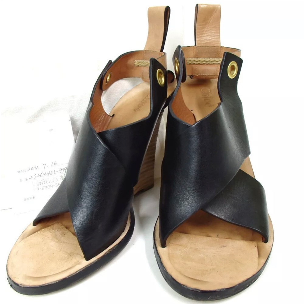 Chloe wedges sandals leather - Picture 1 of 8
